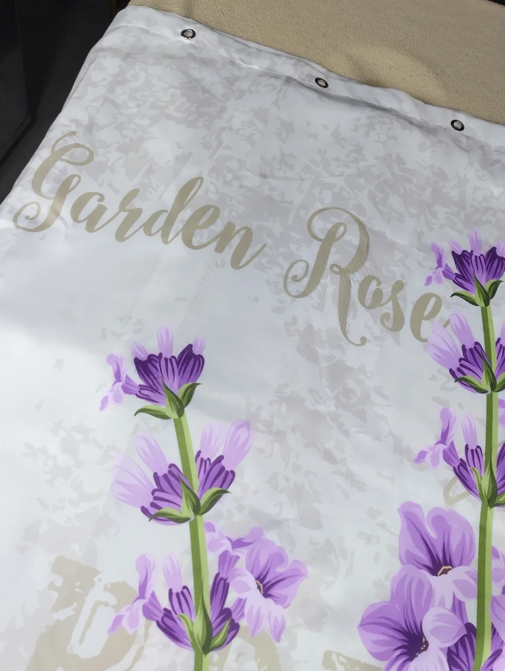 Wild Flower Shower Curtain Purple Petals Bathroom Outter Lining